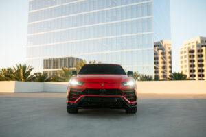 Red Lamborghini Urus front bumper