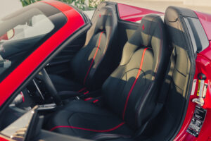 Red Ferrari F8 Interior Profile